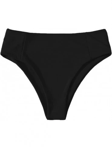 Tankinis Women's High Cut Swimsuit High Waisted Bikini Panty - Black - CV198N6QOLW $19.79