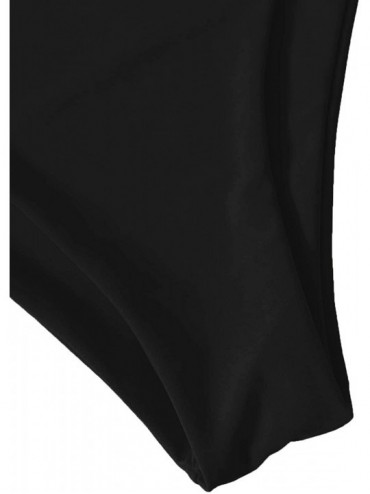 Tankinis Women's High Cut Swimsuit High Waisted Bikini Panty - Black - CV198N6QOLW $9.00