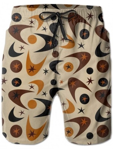 Board Shorts Comfort Cargo Short Big & Tall Board Shorts for Men Boy- Fast Dry Sportwear - Brown Atomic Customizable Retro Bo...