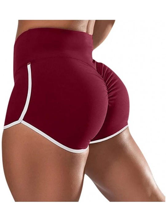 Sets Yoga Pants Skinny Short Trouser Women Summer Sports Pants Large Size Fashion Pants - Wine - CS198R0Q3X5 $12.05