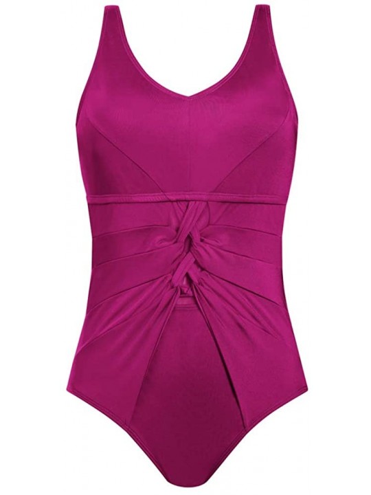 One-Pieces Women's Cyprus One-Piece Pocketed Mastectomy Swimsuit - Purple - C218Z73QNDR $36.00