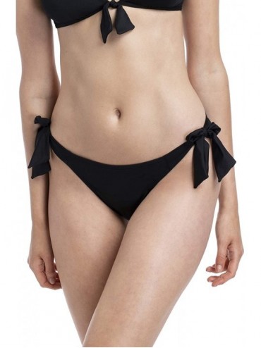 Tankinis Women's Mid-Rise Side-Ties Bikini Bottom - Black - C518TOEKIDH $26.55