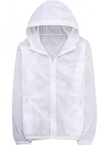 Cover-Ups Beach Clothes Anti-UV Coat Outdoor Sun Protection Clothing- Gift for Women - Size XXL White - CB182ST02R9 $23.28