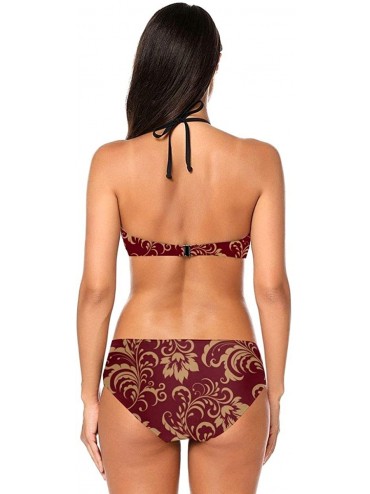 Sets Womens High Neck Halter Bikini Set Sexy Swimsuit Up Bathing Suit Tankini - Color10 - CT199NDA6YL $25.74