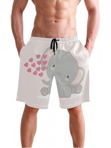 Briefs Men's Swim Trunks Lovely Elephant with Hears-01 Boxer Briefs Trunks Underwear Shorts Swimming Beach Surfing Board Shor...
