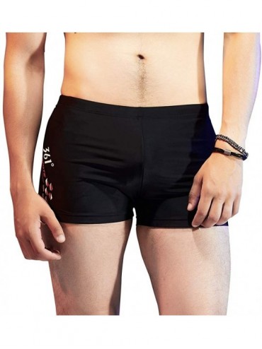Racing Jammers Swimsuit for Men- Square Leg Swimming Briefs-Chlorine Resistant Racing Training-Black 2- XXL - Black - CI18YSM...