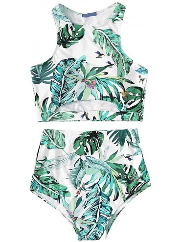 Racing One Piece Women Thong Bikini Printing Swimsuit Swimwear Bathing Beachwear Swimwear Tankini Beachwear Bikini Green - C0...