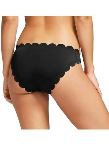 Bottoms Women's Scallop Hipster Bikini Bottom - Coral Floral - CJ18WMCNU4H $21.21