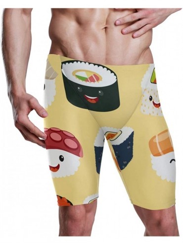 Racing Mens Long Swimming Trunks Swim Jammers Swimsuit Rapid Quick Dry Bathing Suit for Men Boys 28-39 / S-3XL - Cartoon Sush...