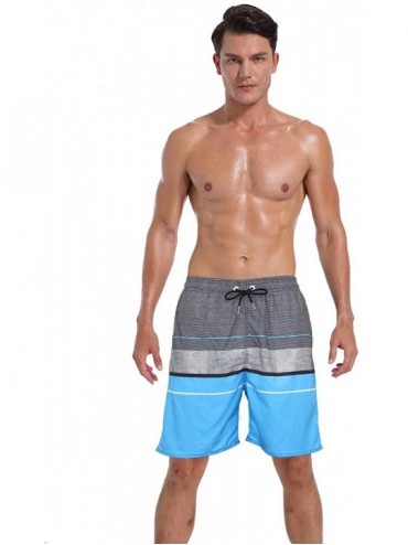 Racing Men's Swim Trunk Beach Shorts Swimwear Quick Dry - Grayblue - CP192UTYG5A $23.65