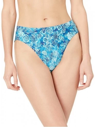 Bottoms womens Soleil High Waist High Cut Bikini Bottom Swimsuit - Ocean Mist - C018I956YXD $63.24