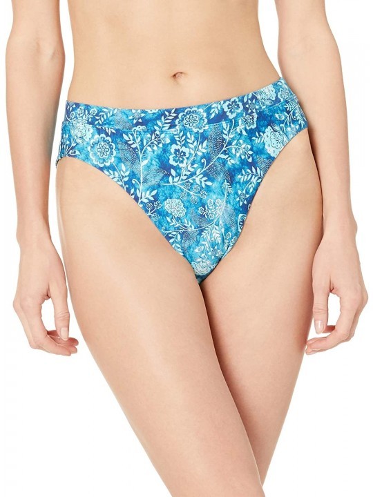 Bottoms womens Soleil High Waist High Cut Bikini Bottom Swimsuit - Ocean Mist - C018I956YXD $35.78