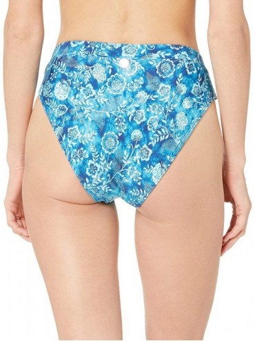 Bottoms womens Soleil High Waist High Cut Bikini Bottom Swimsuit - Ocean Mist - C018I956YXD $35.78