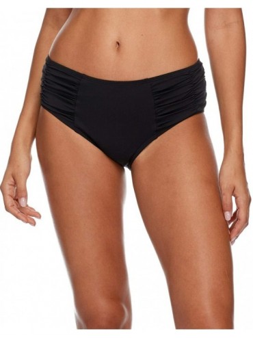 Tankinis Women's Alessia Hi Waist Ruched Bikini Bottom Swimsuit - Black - CG12O69XJRG $59.23