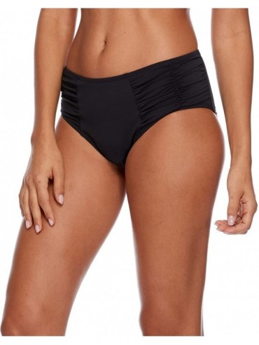 Tankinis Women's Alessia Hi Waist Ruched Bikini Bottom Swimsuit - Black - CG12O69XJRG $34.75