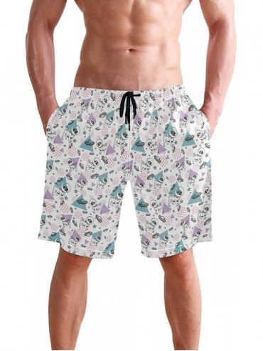 Board Shorts Men's Quick Dry Swim Trunks with Pockets 3D Printed Pattern Beach Board Shorts Bathing Suits - Depicting Pug-ast...