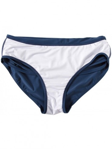 Bottoms Women Solid Color Sexy Bikini Bottom Mid Waisted Tankini Briefs Swim Shorts - Black - CI19847LKEC $17.55