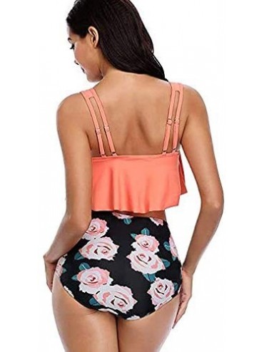 Tankinis Tankini Swimsuit for Women with High Waisted Bottoms- Ruffled Racerback- Tummy Control- 2 Piece Bikini Bathing Suits...