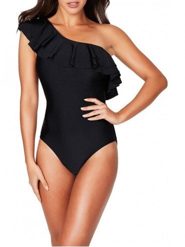 One-Pieces Women's One Piece Swimsuit - Ladies' Bathing Suit & Swimwear - Hawaiian Heatwave Black - C818W5N6QU5 $42.13