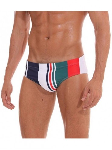 Briefs Clearance Sale! Men's Swimwear Swim Briefs Bikini Swimsuit with Short Low Rise Trunk Cut New Alalaso - Multi Color - C...