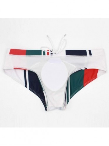 Briefs Clearance Sale! Men's Swimwear Swim Briefs Bikini Swimsuit with Short Low Rise Trunk Cut New Alalaso - Multi Color - C...