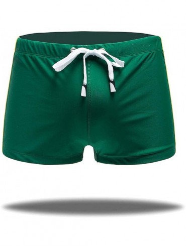 Briefs Mens Swim Shorts Beach Surf Swimsuits with Drawcord Sexy Swim Trunks(AM8166GreenL) - CI194HHS44K $34.42