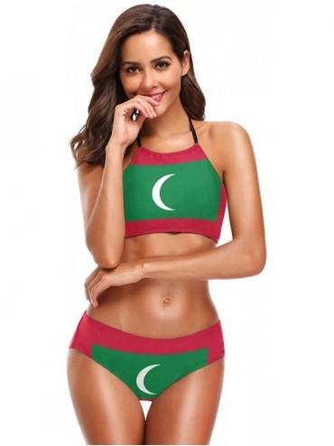Sets Flag 2 PC Swimsuits Woman Bikini High Neck Swimwear S-3XL - Multi 5 - CC18NGWNWA3 $26.10