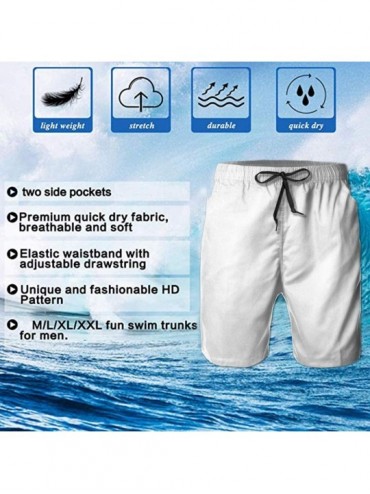 Trunks Men's Quick Dry Printed Short Swim Trunks 2 Pockets No Mesh Lining Swimwear - Green and Fresh Avacado - C4190SH9YMS $2...