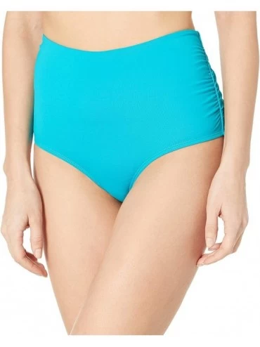 Bottoms Women's High Waist to Fold Over Shirred Bikini Bottom Swimsuit - Cobalt Blue - CU18ZQ6A9XM $78.52