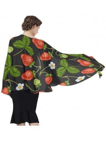 Cover-Ups Women Fashion Shawl Wrap Summer Vacation Beach Towels Swimsuit Cover Up - Red Strawberry - CT196U9YXWO $27.16