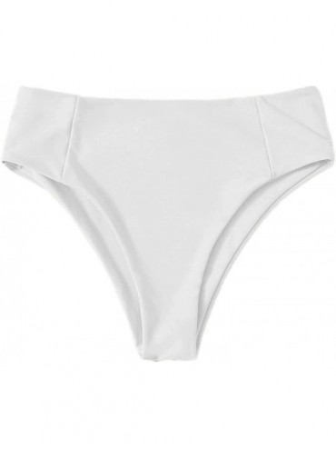 Sets Women's High Cut Swimsuit High Waisted Bikini Panty - White - CG198N8AHC2 $17.50