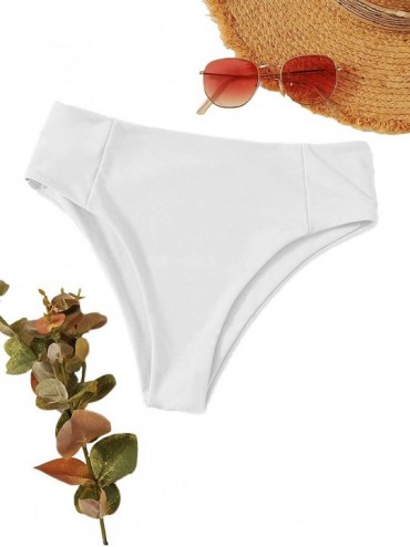 Sets Women's High Cut Swimsuit High Waisted Bikini Panty - White - CG198N8AHC2 $17.50