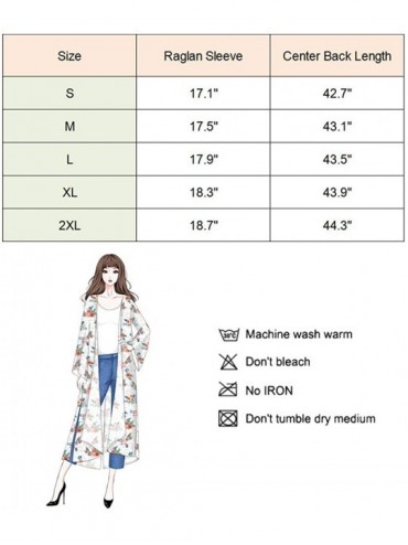 Cover-Ups Women's Casual Cover Ups Printed Kimono Cardigan Sheer Tops Loose Blouse - S64 - CW18AK5DR0N $13.55