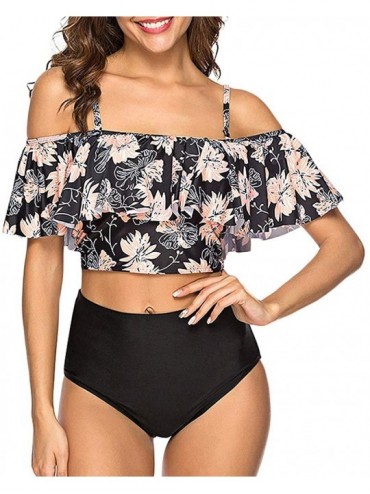 Sets Summer Women's Flower Print Flounce Padded Bikini Set - C618TUMAL5N $27.46