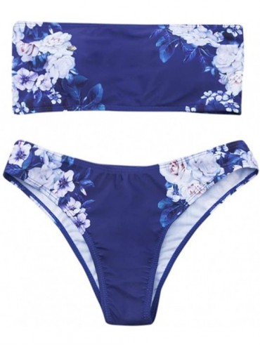 Sets Swimwear for Womens- Sexy Swimming 2 Pieces Off Should Bandage Brazilian Sets Beachwear Swimsuit Bikini - Blue - CV18QAC...