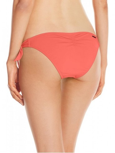 Bottoms Women's Sash Tie Side Med Bikini Bottom Swimwear - So Soft Hibiscus - C912O69XLBA $30.78