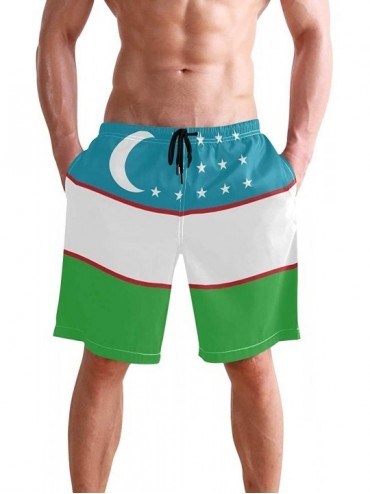 Trunks Venezuela Flag Men's Swim Trunks Beach Shorts with Pockets - Uzbekistan Flag - C918Q65X848 $51.44