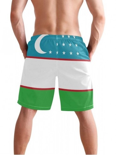 Trunks Venezuela Flag Men's Swim Trunks Beach Shorts with Pockets - Uzbekistan Flag - C918Q65X848 $32.49