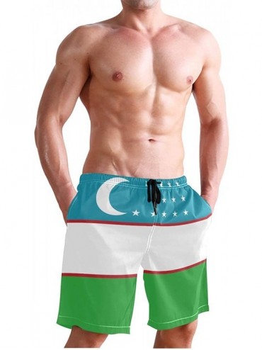 Trunks Venezuela Flag Men's Swim Trunks Beach Shorts with Pockets - Uzbekistan Flag - C918Q65X848 $32.49