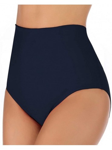 Tankinis Women's Ultra High Waist Bikini Bottoms Shape Control Ruched Swim Shorts Swimsuit Bottoms - Dark Blue - CY18W7IW765 ...
