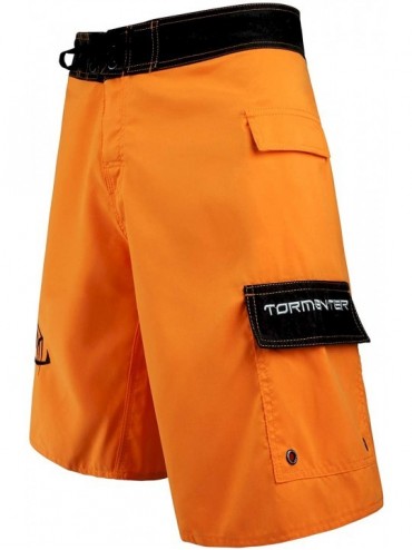 Board Shorts Waterman 5 Pocket Boardshorts - Orange - CQ11MXKG3F3 $30.90