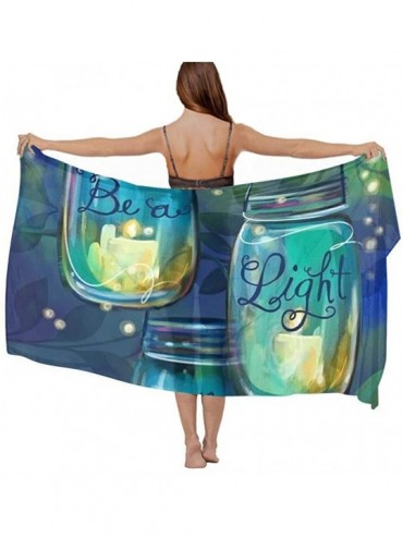 Cover-Ups Women Chiffon Scarf Summer Beach Wrap Skirt Swimwear Bikini Cover up Be a Light Garden Flag Inspirational Candles -...