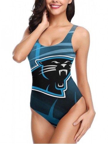 One-Pieces Women's Seattle Seahawks Athletic Training Backless One Piece Swimsuit Swimwear Bathing Suit - Carolina Panthers -...