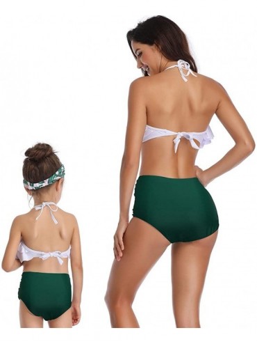 Tankinis Women Two Pieces Swimsuit Ruffle Swimwear Kids Girls Bikini Bathing Suit Mommy and Me Matching Family Beachwear Sets...