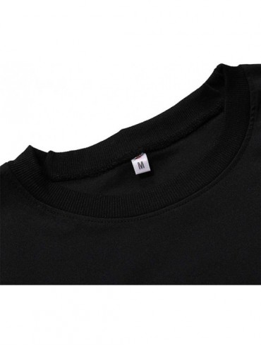 Rash Guards Men's T-Shirts Fashion Long Sleeved Round Neck Print Sweatshirt Shirts Pullover - Zd-black - CJ18W3HL095 $20.99