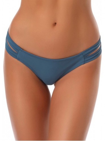 Tankinis Cheeky Bikini Bottoms Strappy Low Rise Brazilian Thong Swim Shorts for Women - Airy Blue - CY18EOT8TY7 $29.32