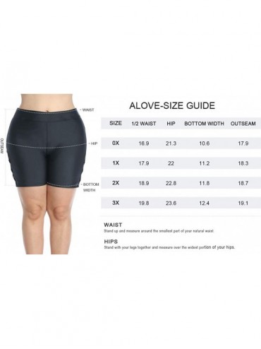 Bottoms Women Plus Size Swim Shorts High Waist Board Shorts Stretchy Swimsuit Bottoms - Gray With Strappy Lace Side - CD194OA...