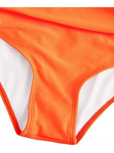 Sets Women's Sexy Bathing Suit Floral Print Cross Back Bikini Set Swimsuits - Orange-4 - C419324HMO7 $11.78
