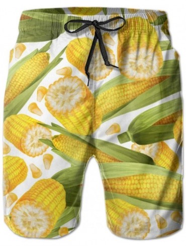 Board Shorts Men Beach Board Shorts Swim Trunks Bathing Suit - Thanksgiving Corns - Thanksgiving Corns - C418TAULQ00 $47.42