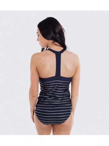 Sets Women High Waisted Sunflower Bathing Suits Swimsuit Tummy Control Swimsuit High Waisted Bathing Suits Bikini Set - Navy-...